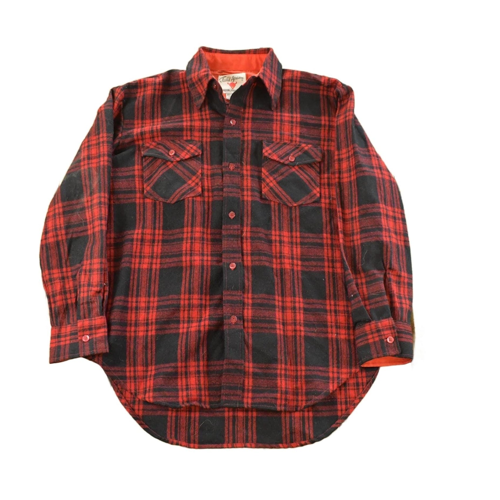 Other Clothing > Men's Clothing > Shirts & Tees > Oxfords & Button Downs Vintage 1960s Field & Stream Gordon Ferguson Co Wool Plaid Flannel Button Up Shirt Men's Large