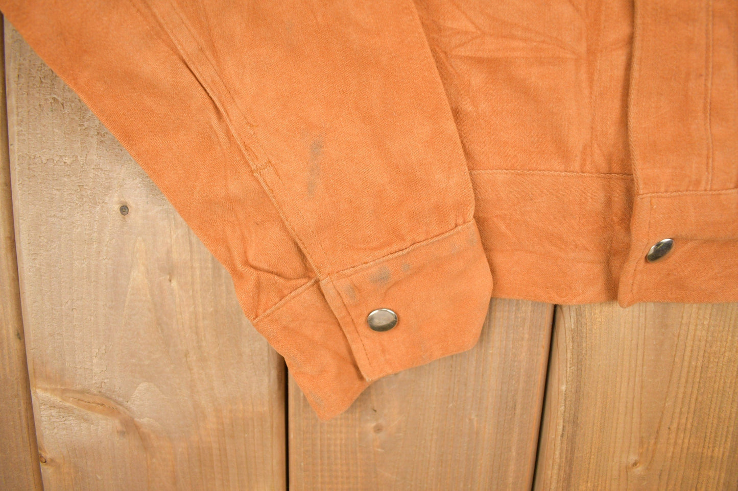 Other Clothing > Men's Clothing > Shirts & Tees > Oxfords & Button Downs Vintage 1960s Male Burnt Orange Shacket Button Up Women's S