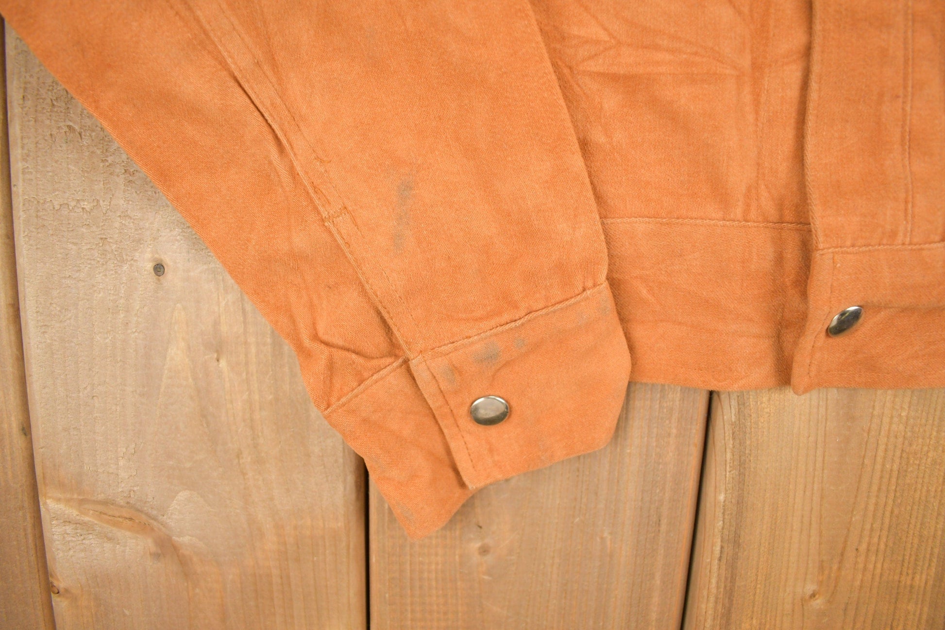 Other Clothing > Men's Clothing > Shirts & Tees > Oxfords & Button Downs Vintage 1960s Male Burnt Orange Shacket Button Up Women's S