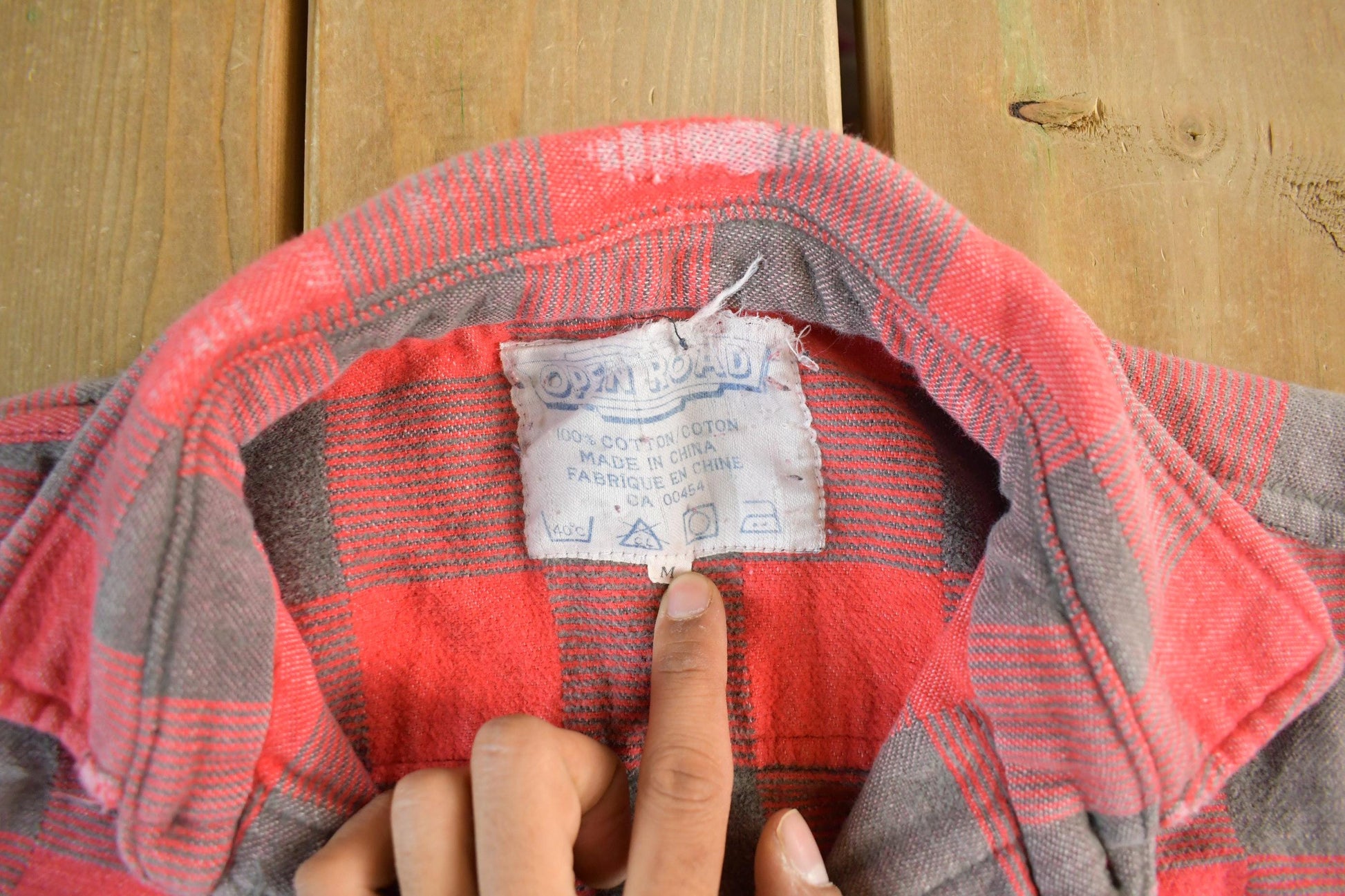 Other Clothing > Men's Clothing > Shirts & Tees > Oxfords & Button Downs Vintage 1960s Open Road Button Up Plaid Flannel Trucker Shirt Men's Large