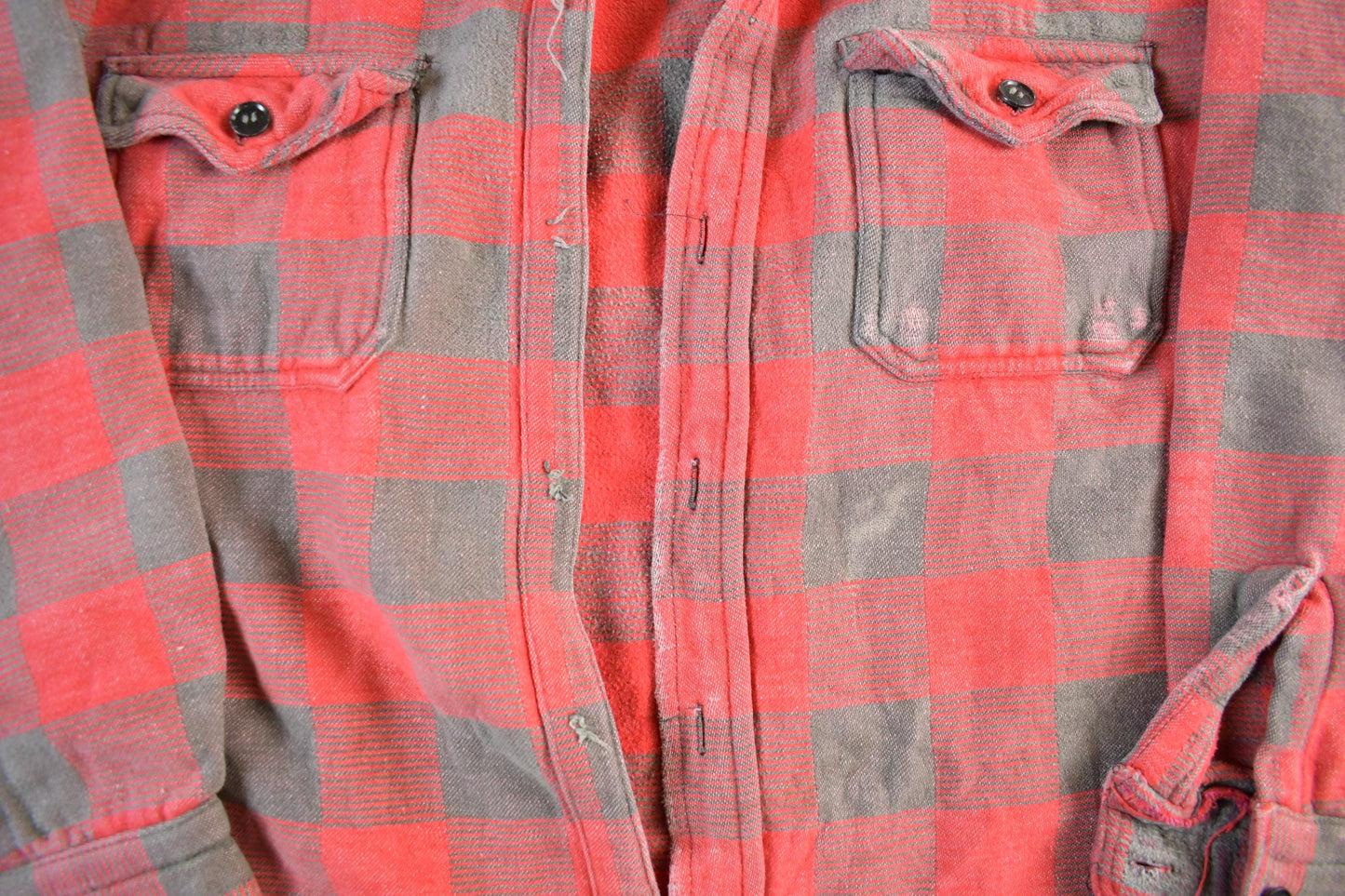 Other Clothing > Men's Clothing > Shirts & Tees > Oxfords & Button Downs Vintage 1960s Open Road Button Up Plaid Flannel Trucker Shirt Men's Large