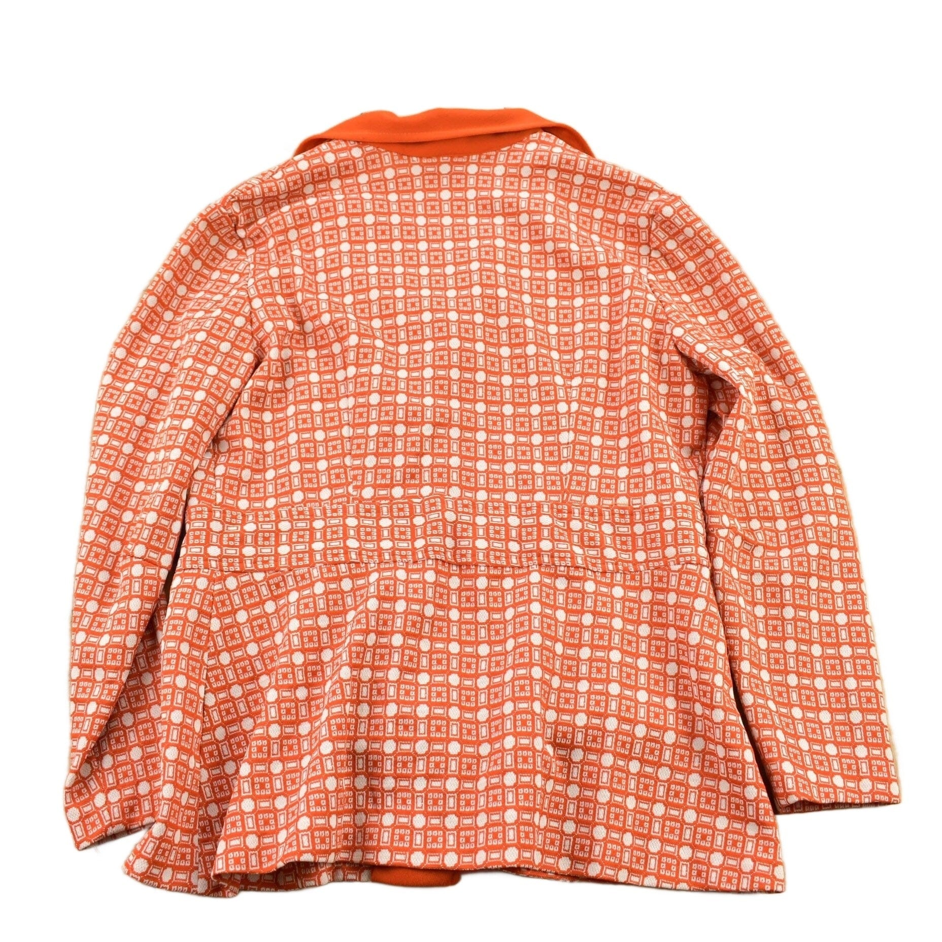 Other Clothing > Men's Clothing > Shirts & Tees > Oxfords & Button Downs Vintage 1960s Orange Geo Metric Pattern Button Up Overcoat Women's M