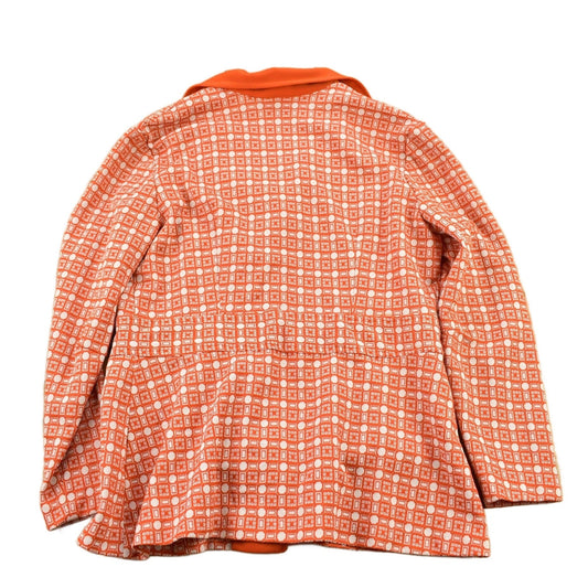 Other Clothing > Men's Clothing > Shirts & Tees > Oxfords & Button Downs Vintage 1960s Orange Geo Metric Pattern Button Up Overcoat Women's M