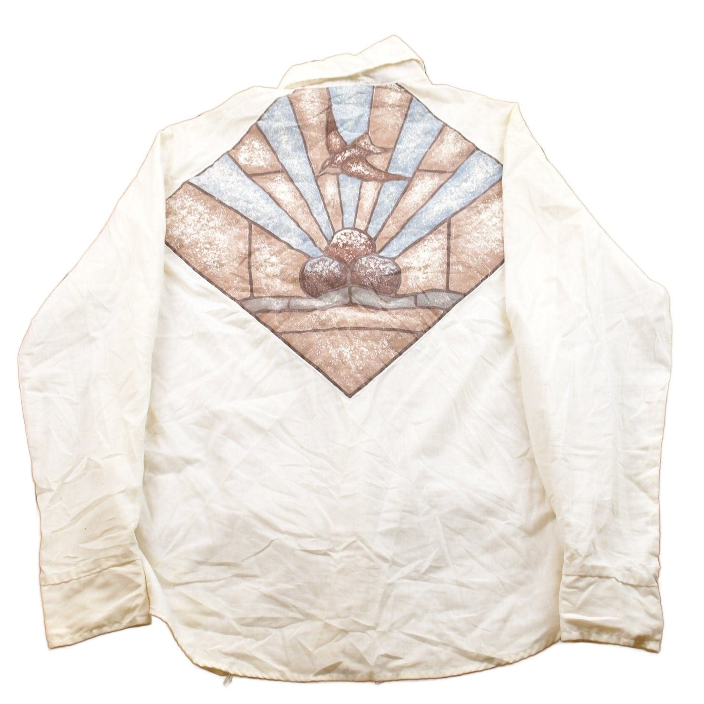 Other Clothing > Men's Clothing > Shirts & Tees > Oxfords & Button Downs Vintage 1960s Stained Glass Button Up Shirt Men's Large