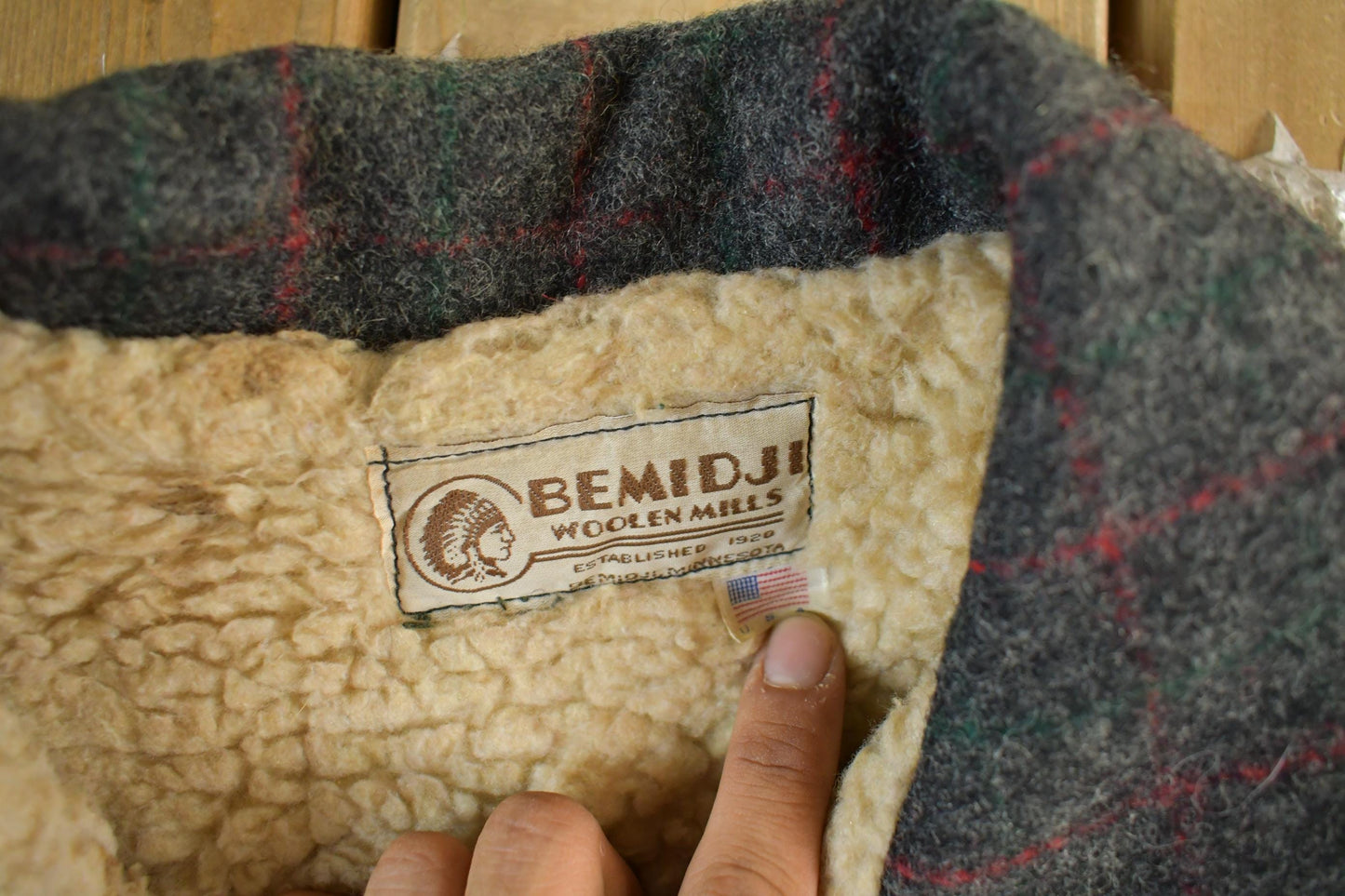 Other Clothing > Men's Clothing > Shirts & Tees > Oxfords & Button Downs Vintage 1970s Bemidji Woolen Mills Sherpa Lined Wool Jacket Men's XL