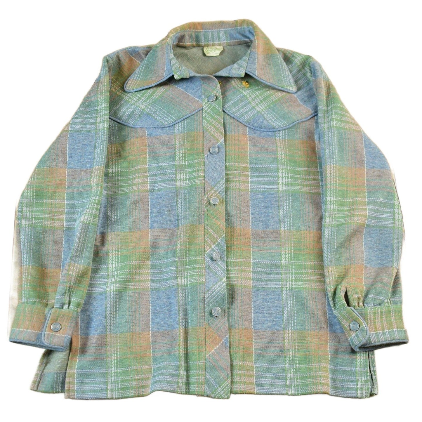 Other Clothing > Men's Clothing > Shirts & Tees > Oxfords & Button Downs Vintage 1970s Douglas Mare Plaid Flannel Button Up Shirt Men's Large