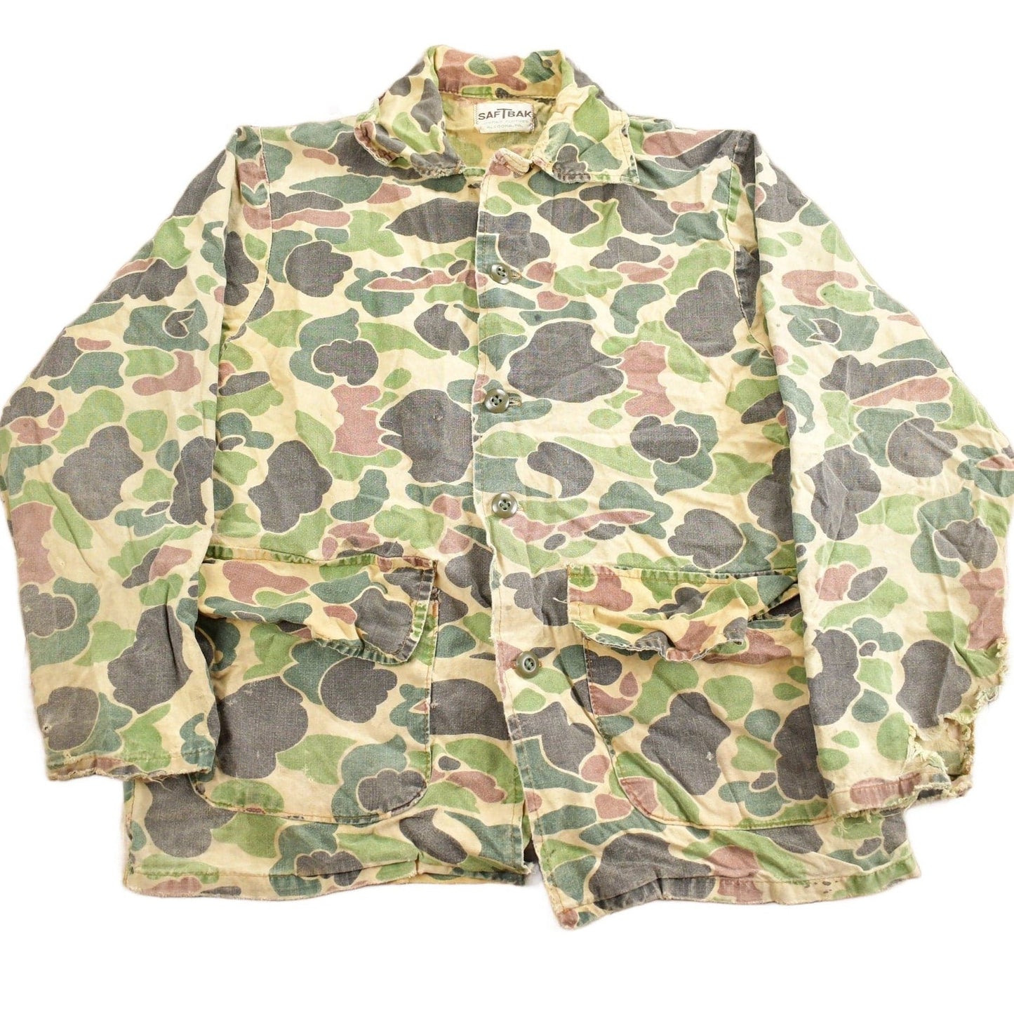 Other Clothing > Men's Clothing > Shirts & Tees > Oxfords & Button Downs Vintage 1970s Saf T Bak Duck Camo Button Up Men's S-M