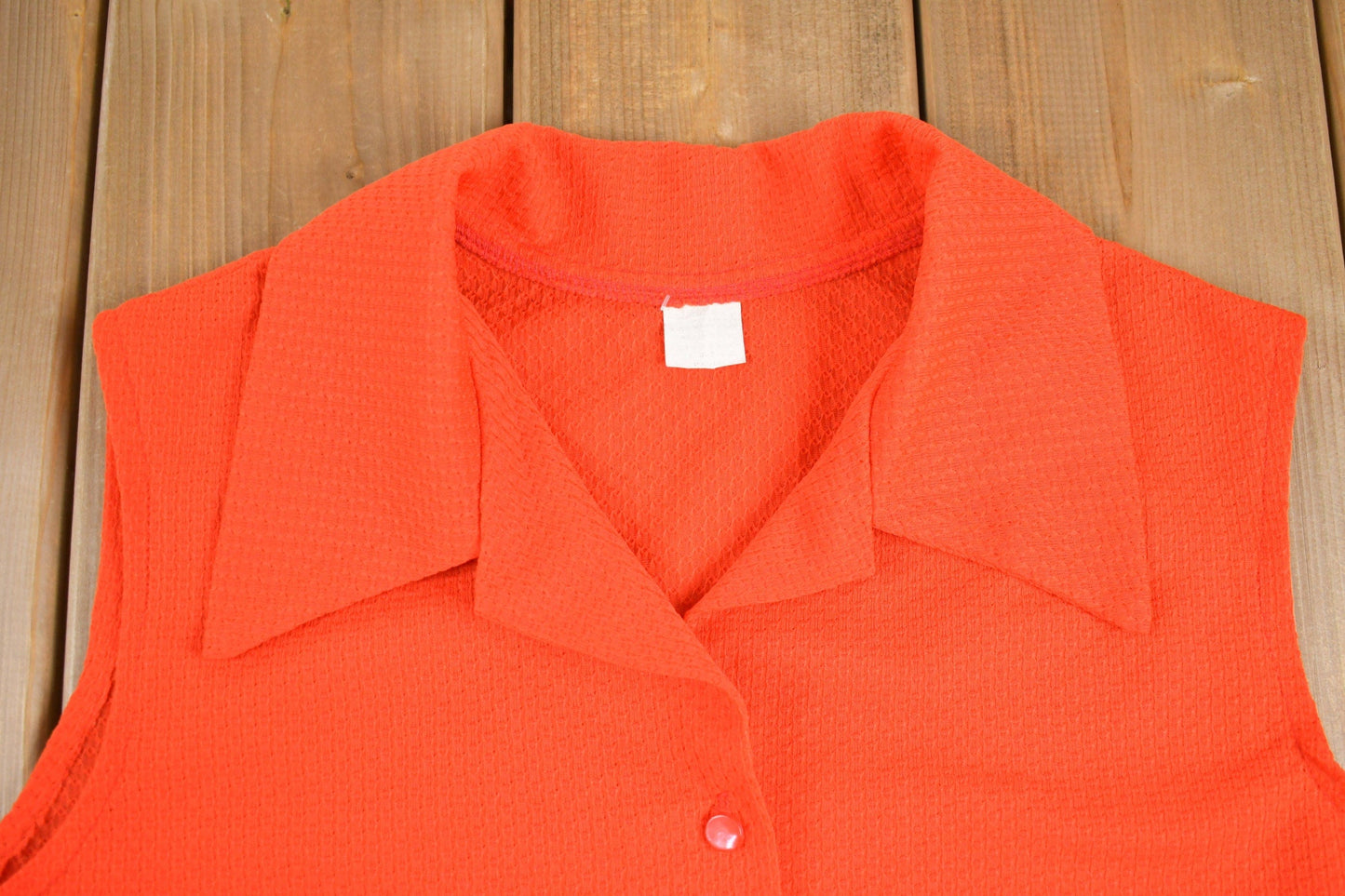 Other Clothing > Men's Clothing > Shirts & Tees > Oxfords & Button Downs Vintage 1970s Sleeveless Button Up Shirt Men's Small