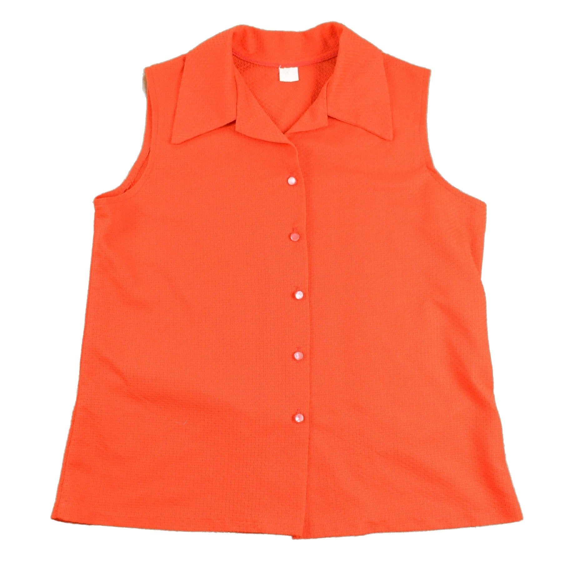 Other Clothing > Men's Clothing > Shirts & Tees > Oxfords & Button Downs Vintage 1970s Sleeveless Button Up Shirt Men's Small