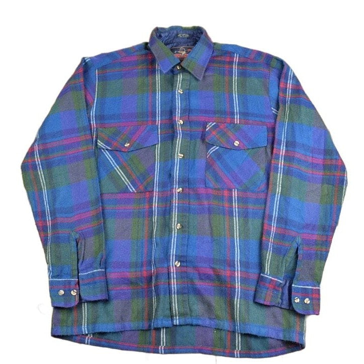 Other Clothing > Men's Clothing > Shirts & Tees > Oxfords & Button Downs Vintage 1980s Back Packer Plaid Button Up Shirt Men's Large