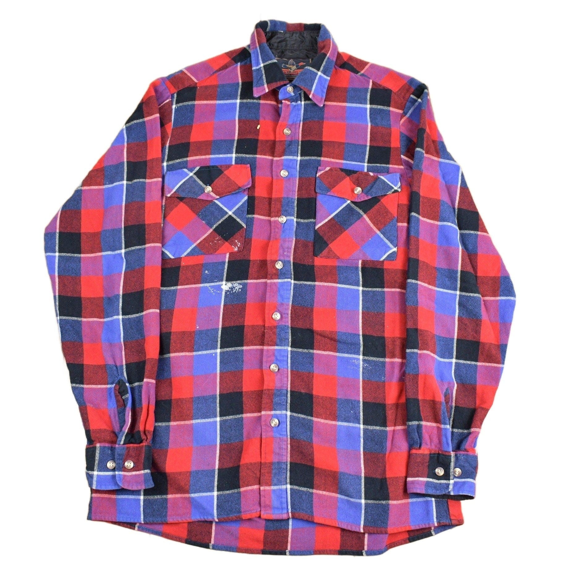 Other Clothing > Men's Clothing > Shirts & Tees > Oxfords & Button Downs Vintage 1980s Back Packer Plaid Button Up Shirt Men's Tall L