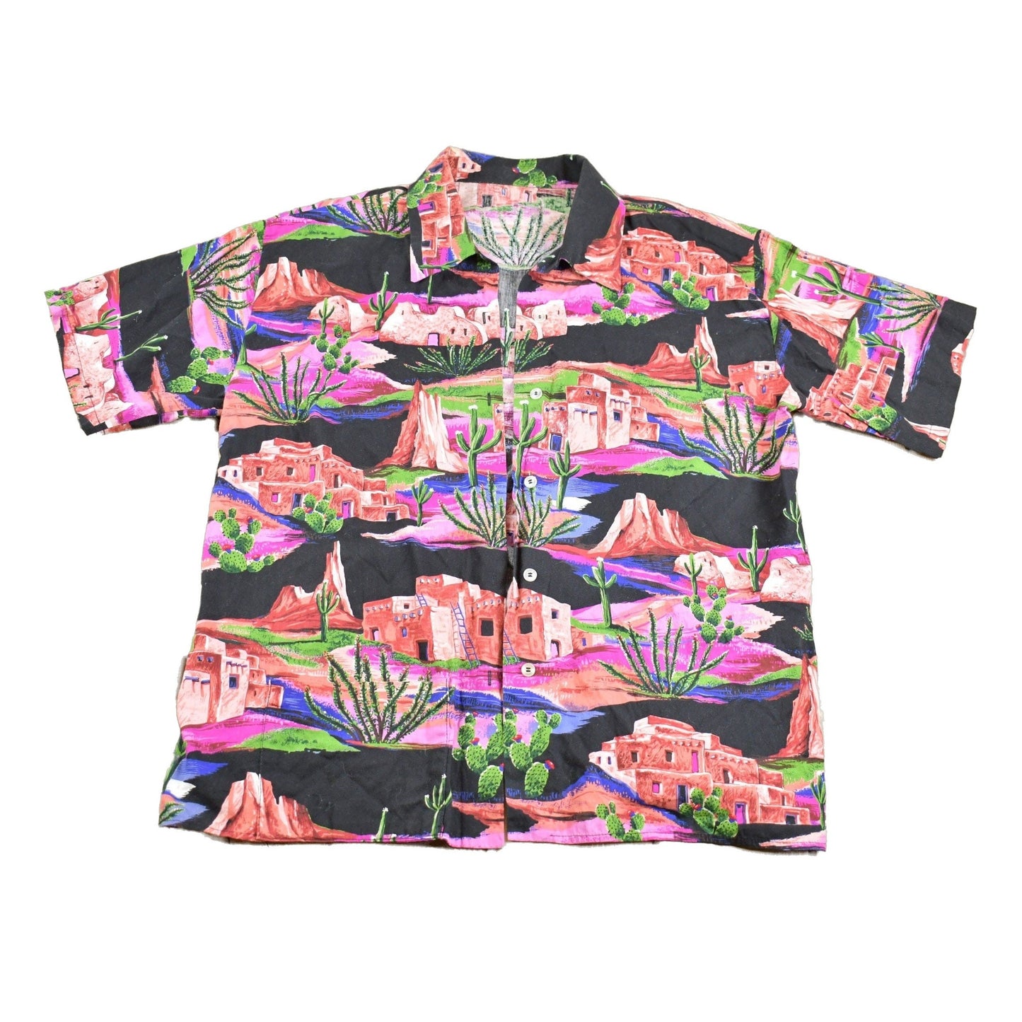 Other Clothing > Men's Clothing > Shirts & Tees > Oxfords & Button Downs Vintage 1980s Deadstock South Western Theme Button Up Shirt Men's XL