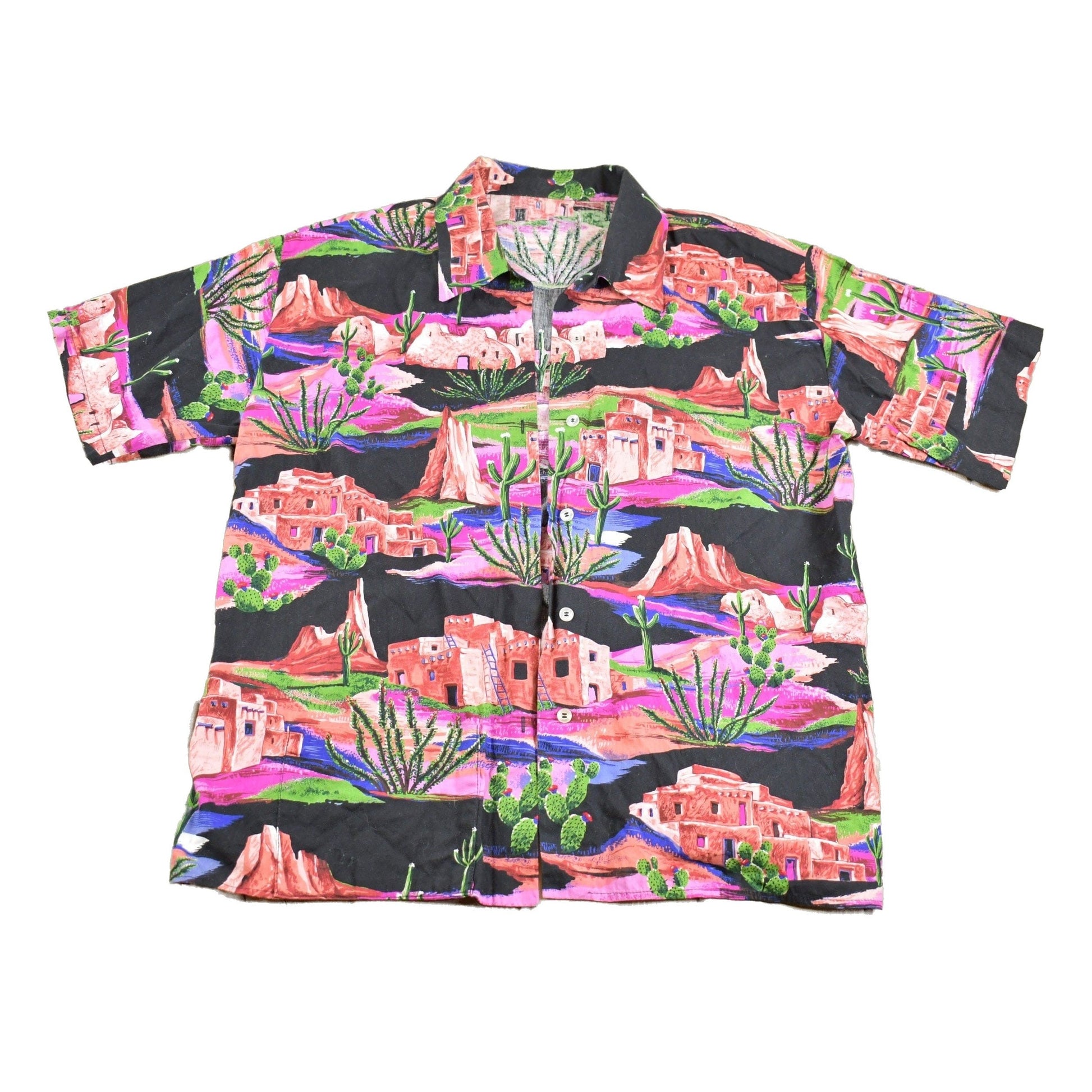 Other Clothing > Men's Clothing > Shirts & Tees > Oxfords & Button Downs Vintage 1980s Deadstock South Western Theme Button Up Shirt Men's XL