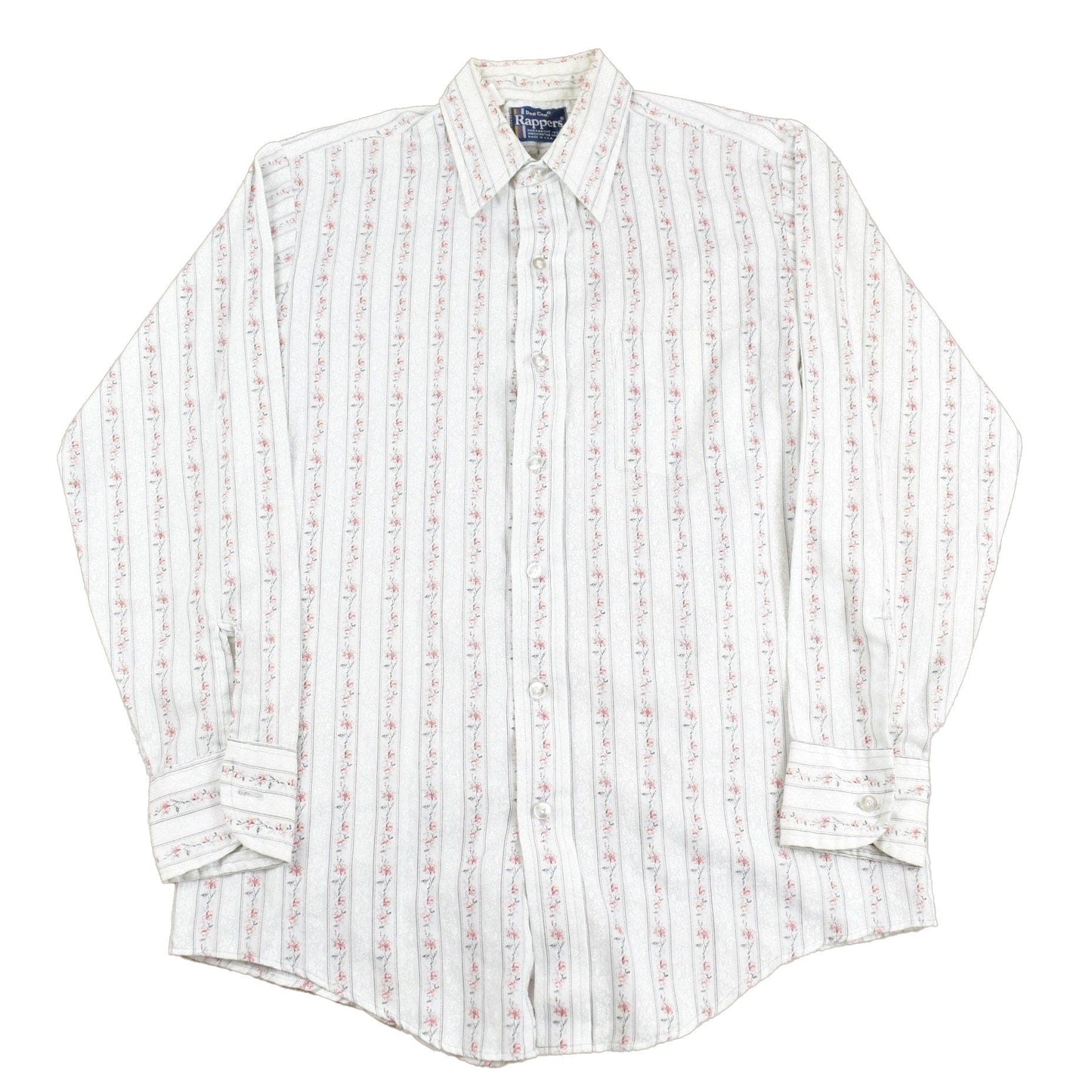 Other Clothing > Men's Clothing > Shirts & Tees > Oxfords & Button Downs Vintage 1980s Dee Cee Rappers Floral Button Up Shirt Men's Large