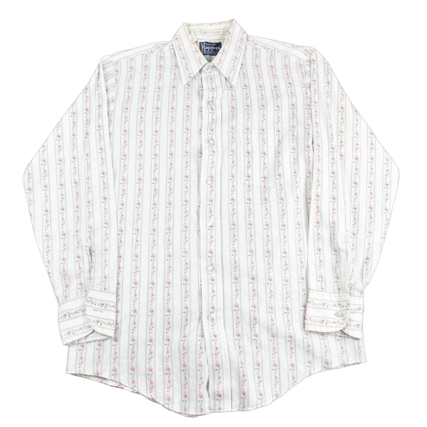 Other Clothing > Men's Clothing > Shirts & Tees > Oxfords & Button Downs Vintage 1980s Dee Cee Rappers Floral Button Up Shirt Men's Large