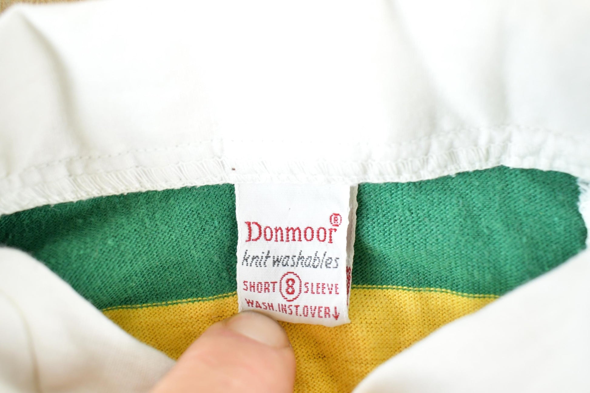 Other Clothing > Men's Clothing > Shirts & Tees > Oxfords & Button Downs Vintage 1980s Donmoor Striped Button Up Polo Shirt Youth Small