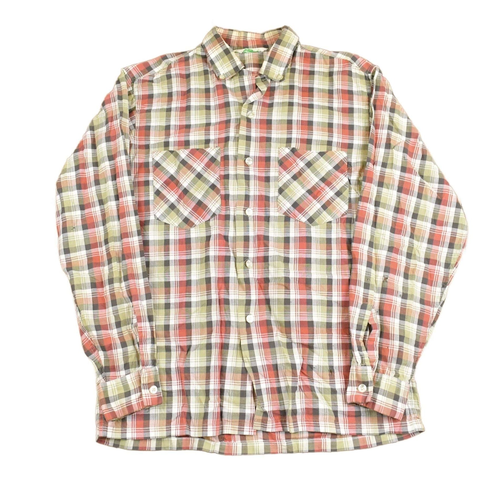 Other Clothing > Men's Clothing > Shirts & Tees > Oxfords & Button Downs Vintage 1980s Dutch Maid Plaid Button Up Shirt Men's Medium