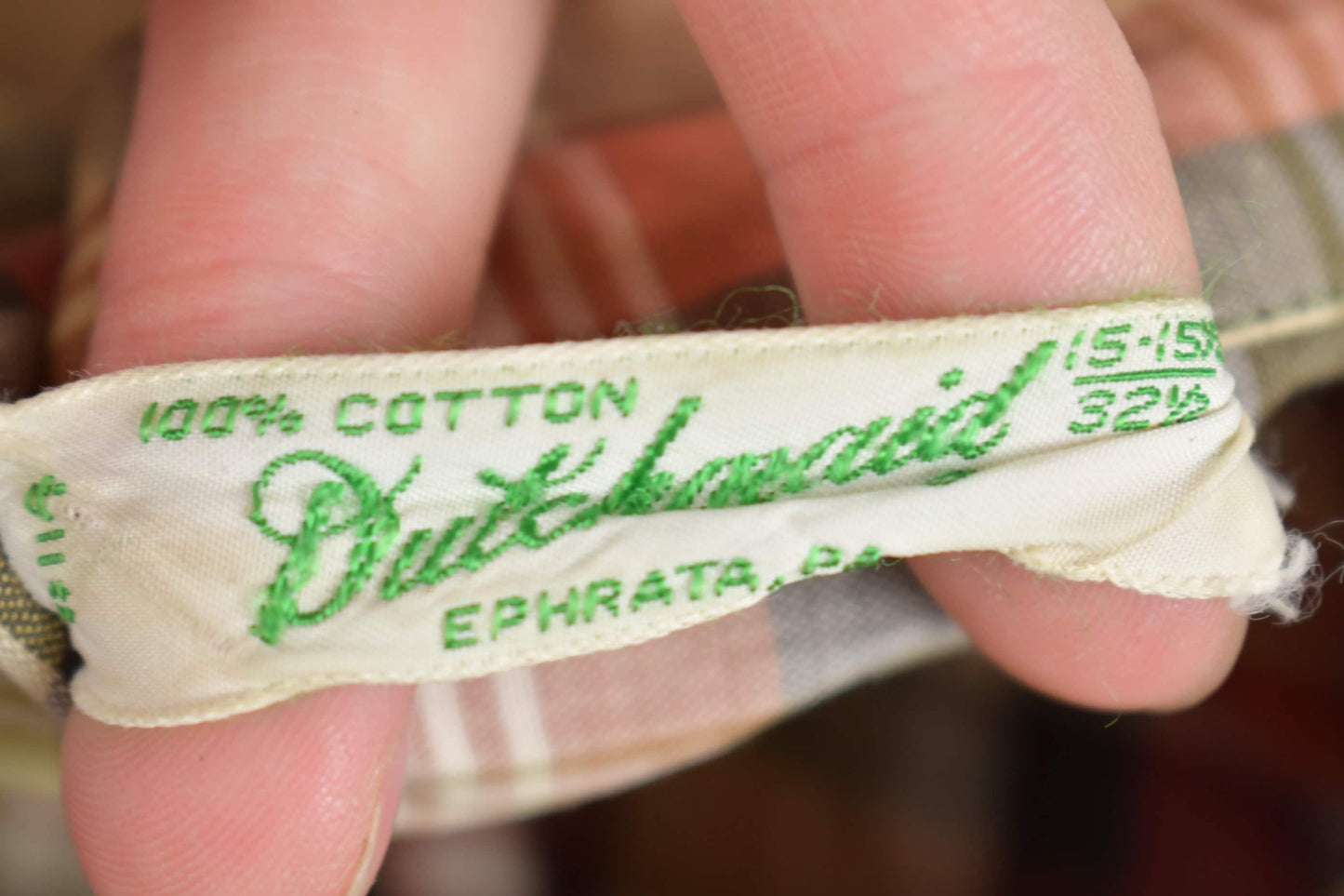 Other Clothing > Men's Clothing > Shirts & Tees > Oxfords & Button Downs Vintage 1980s Dutch Maid Plaid Button Up Shirt Men's Medium