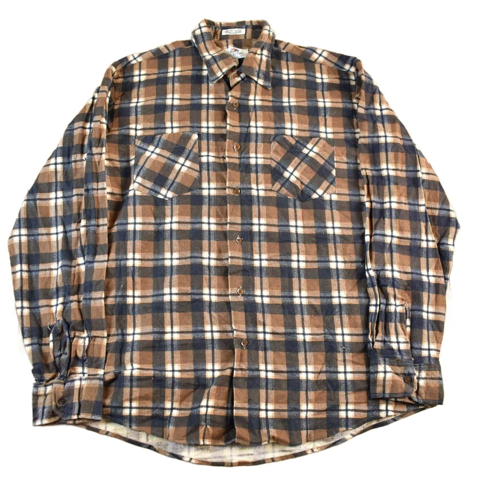 Other Clothing > Men's Clothing > Shirts & Tees > Oxfords & Button Downs Vintage 1980s Fruit Of The Loom Flannel Button Up Shirt Men's Large