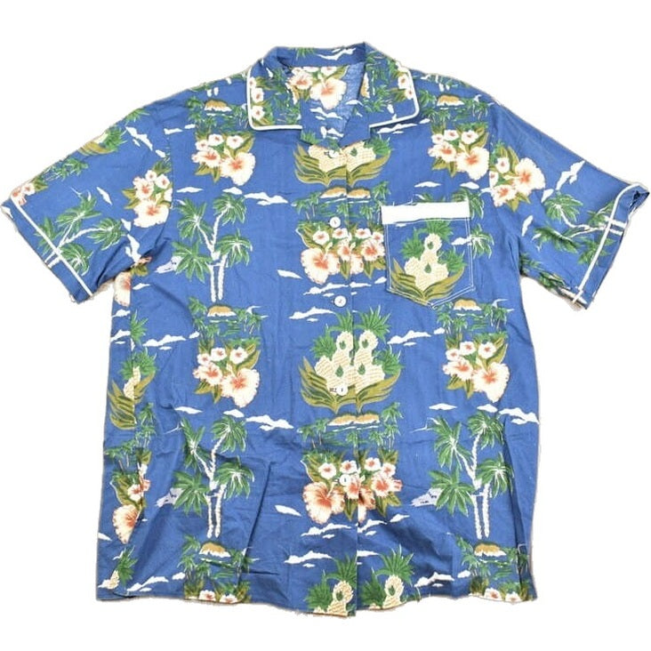 Other Clothing > Men's Clothing > Shirts & Tees > Oxfords & Button Downs Vintage 1980s Hawaiian Button Up Shirt Men's Large