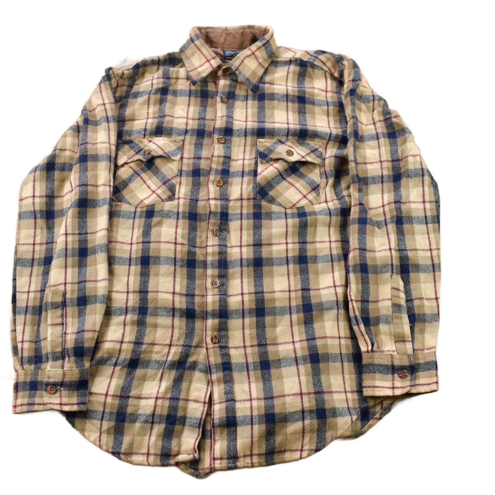 Other Clothing > Men's Clothing > Shirts & Tees > Oxfords & Button Downs Vintage 1980s JC Penney The Men's Shop Plaid Flannel Button Up Shirt Men's XL