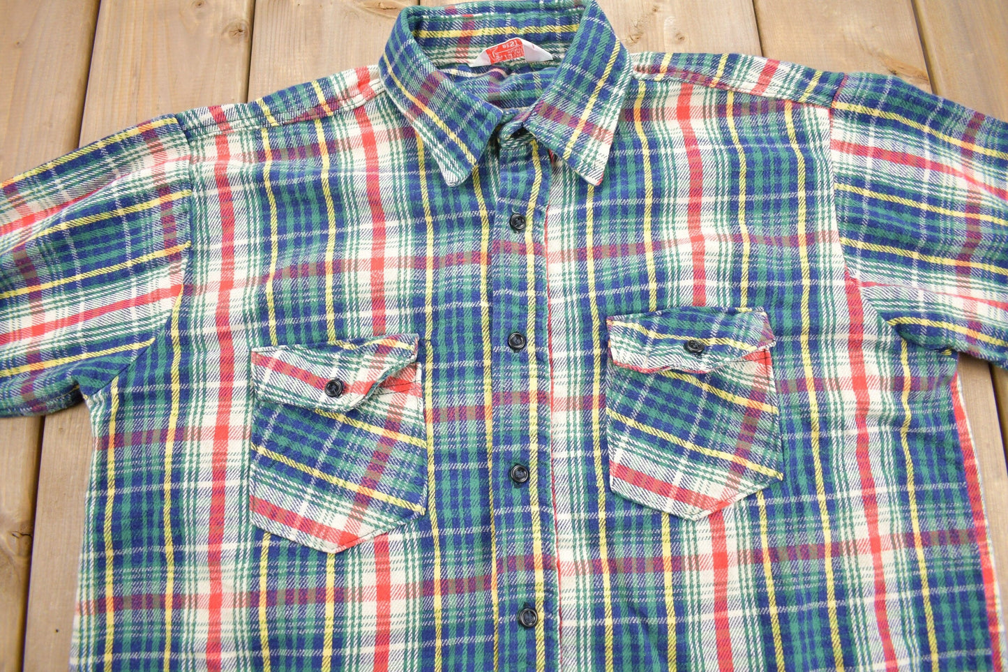 Other Clothing > Men's Clothing > Shirts & Tees > Oxfords & Button Downs Vintage 1980s Jim "Catfish" Hunter Plaid Flannel Button Up Shirt Men's XL
