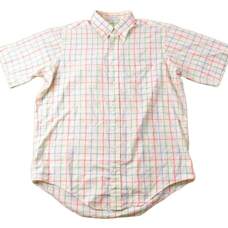 Other Clothing > Men's Clothing > Shirts & Tees > Oxfords & Button Downs Vintage 1980s McCaffreys Plaid Button Up Shirt Men's Large