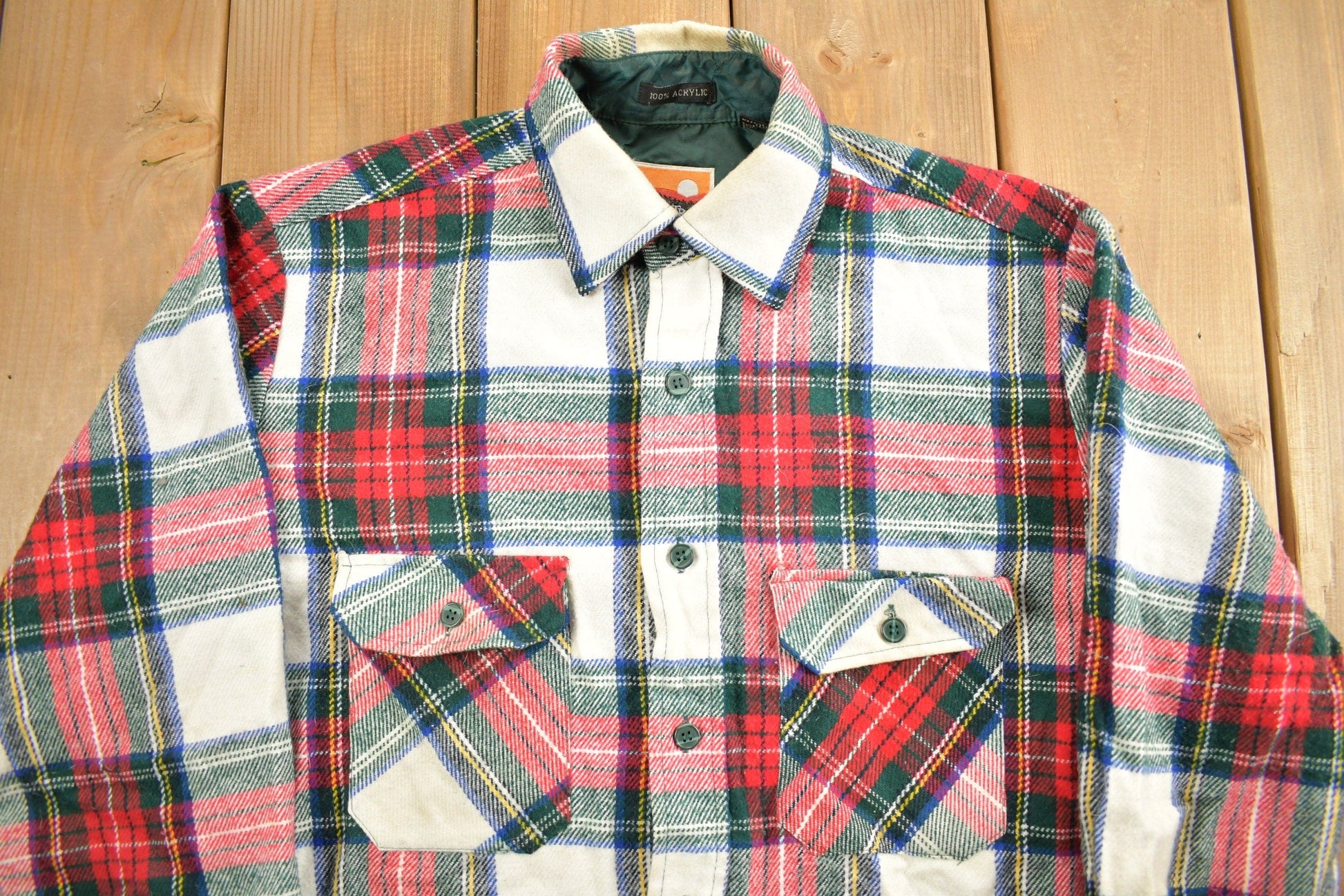 Other Clothing > Men's Clothing > Shirts & Tees > Oxfords & Button Downs Vintage 1980s Ozark Trail Button Up Plaid Shirt Men's Small