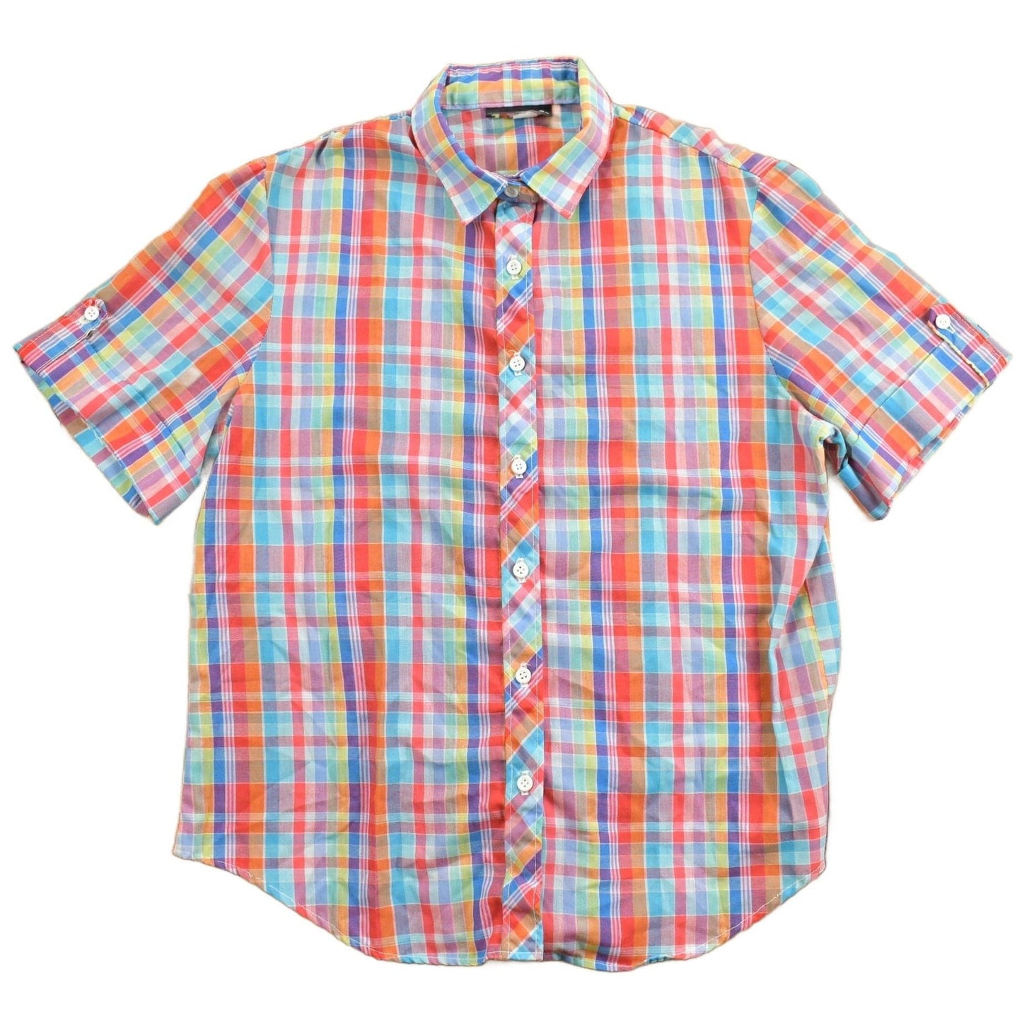 Other Clothing > Men's Clothing > Shirts & Tees > Oxfords & Button Downs Vintage 1980s rrrRuss Plaid Button Up Shirt Men's Small