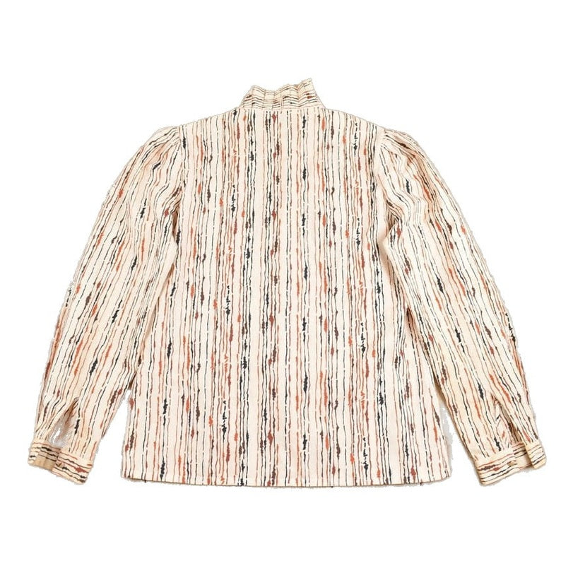 Other Clothing > Men's Clothing > Shirts & Tees > Oxfords & Button Downs Vintage 1980s Ruffle Collar Button Up Shirt Men's Small