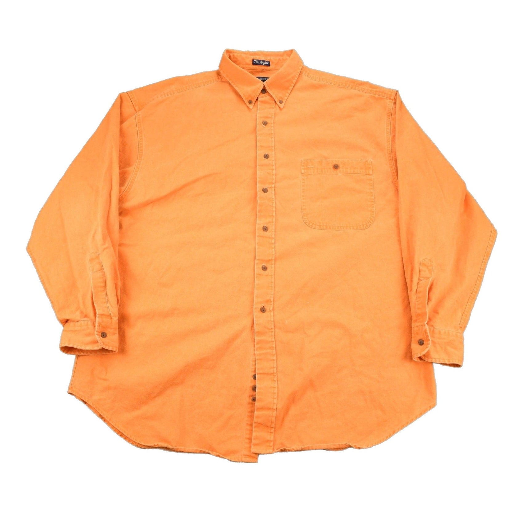 Other Clothing > Men's Clothing > Shirts & Tees > Oxfords & Button Downs Vintage 1990s Abercrombie & Fitch Blank Orange Button Up Shirt Men's XL/ 1990s Button Up / The Angler / Basic Button Up