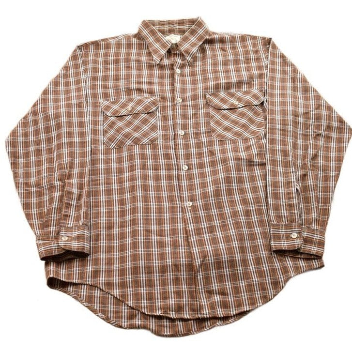 Other Clothing > Men's Clothing > Shirts & Tees > Oxfords & Button Downs Vintage 1990s Big Mac Permanent Press Plaid Flannel Button Up Shirt Men's Large