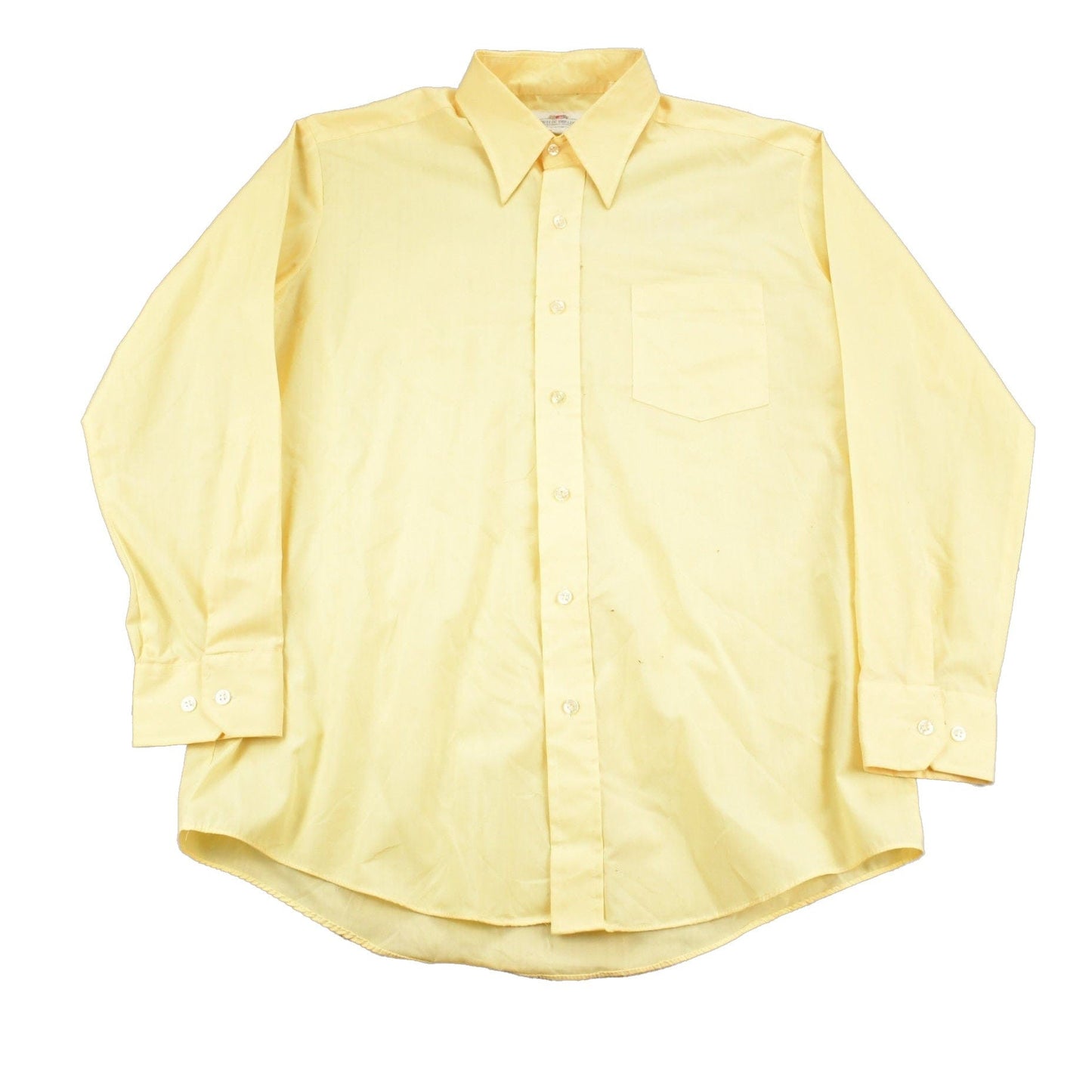 Other Clothing > Men's Clothing > Shirts & Tees > Oxfords & Button Downs Vintage 1990s Blank Yellow Fruit Of The Loom Button Up Shirt / 1990s Button Up / Basic Button Up / Blank Button Up / Vintage Dress Shirt