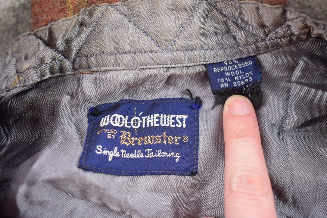 Other Clothing > Men's Clothing > Shirts & Tees > Oxfords & Button Downs Vintage 1990s Brewster Wool Plaid Flannel Button Up Shirt Men's Small