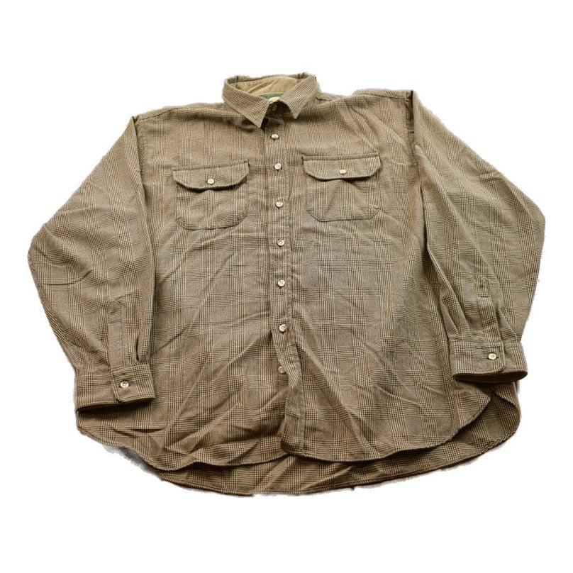 Other Clothing > Men's Clothing > Shirts & Tees > Oxfords & Button Downs Vintage 1990s Cabela's Houndstooth Patterned Button Up Shirt / 1990s Button Up / Vintage Flannel / Basic Button Up / Houndstooth Button Up