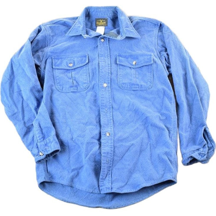 Other Clothing > Men's Clothing > Shirts & Tees > Oxfords & Button Downs Vintage 1990s Deerskin Navy Button Up Shirt Mens M