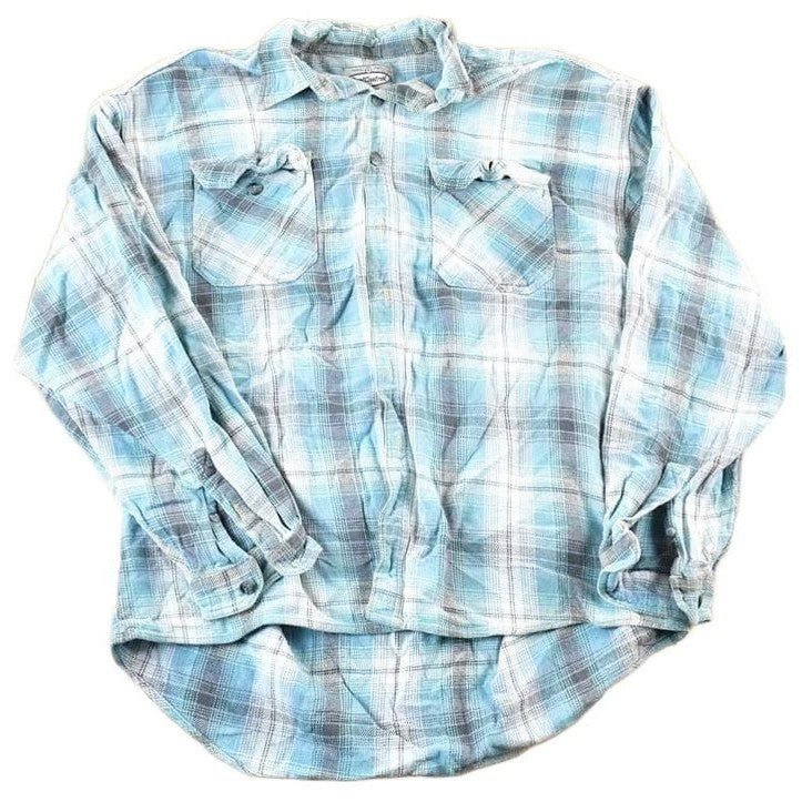 Other Clothing > Men's Clothing > Shirts & Tees > Oxfords & Button Downs Vintage 1990s Dual Control Plaid Button Up Shirt Mens XL