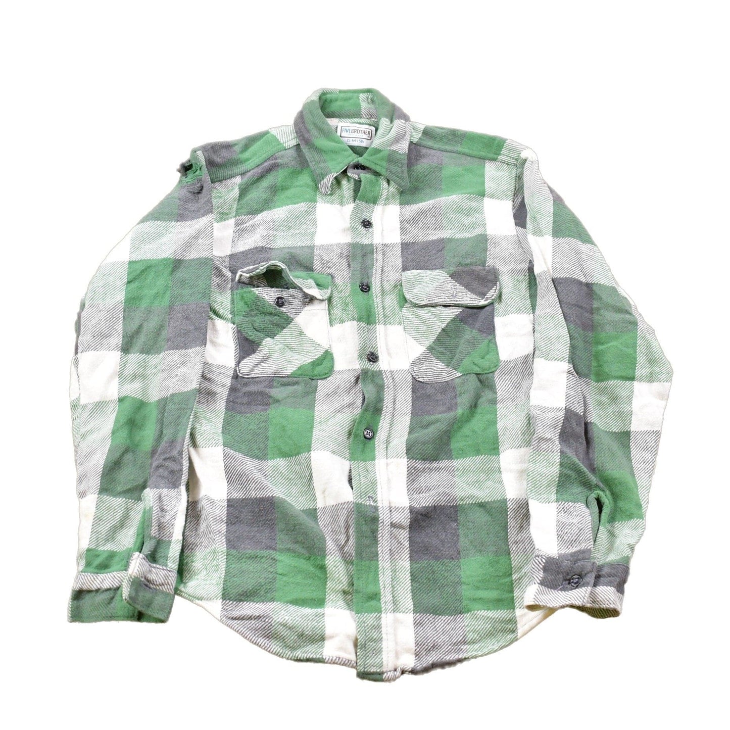 Other Clothing > Men's Clothing > Shirts & Tees > Oxfords & Button Downs Vintage 1990s Five Brother Plaid Button Up Shirt Men's Medium