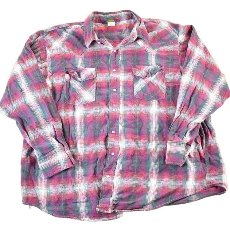 Other Clothing > Men's Clothing > Shirts & Tees > Oxfords & Button Downs Vintage 1990s Osh Kosh Plaid Button Up Shirt Mens XL