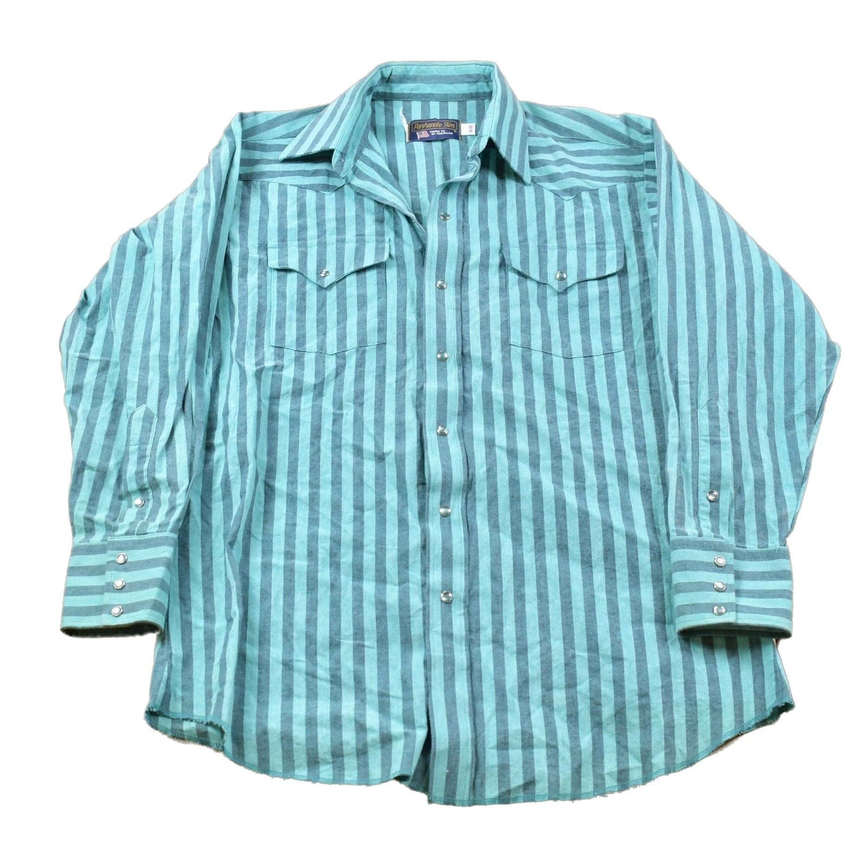 Other Clothing > Men's Clothing > Shirts & Tees > Oxfords & Button Downs Vintage 1990s Panhandle Slim Striped Button Up Shirt Men's XL
