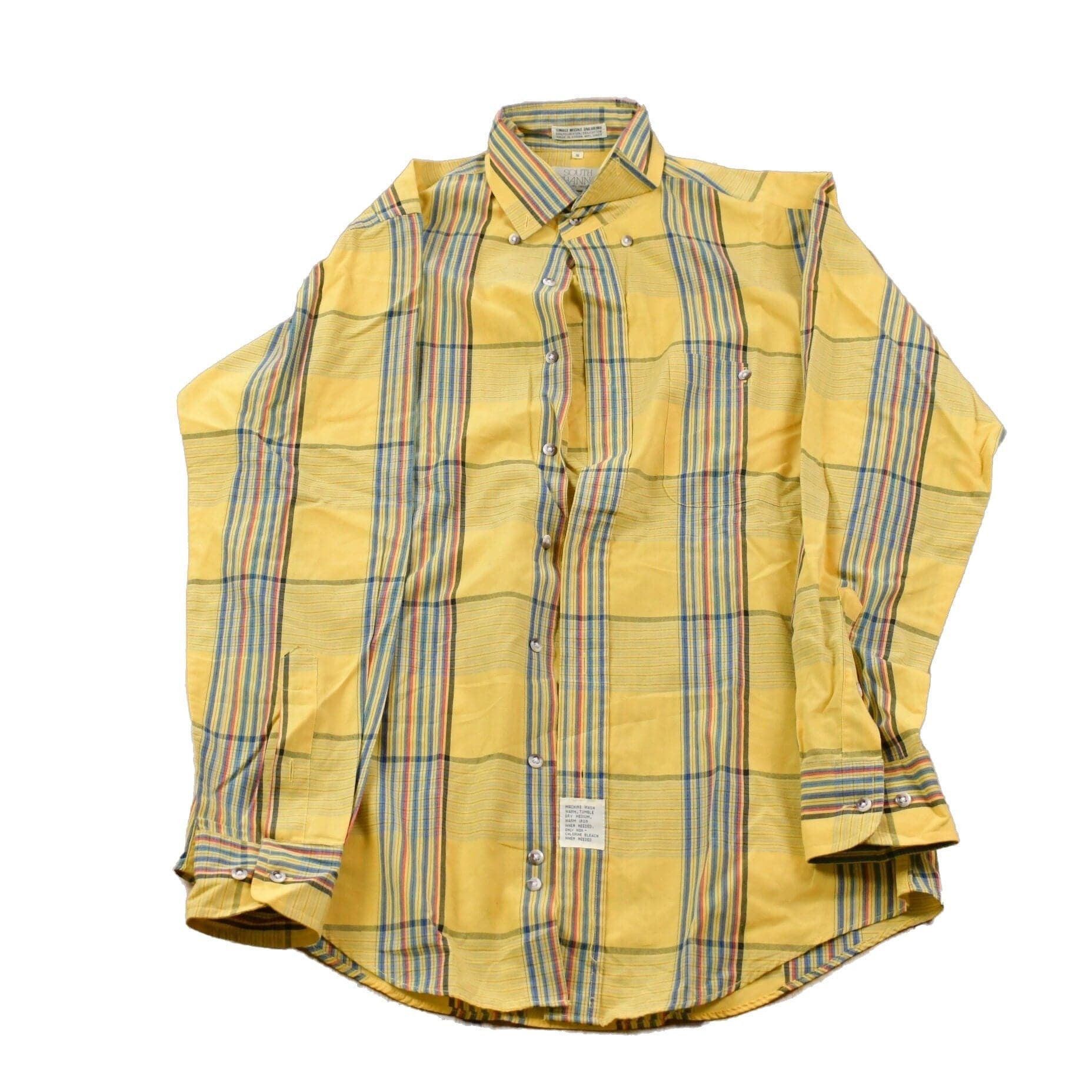 Other Clothing > Men's Clothing > Shirts & Tees > Oxfords & Button Downs Vintage 1990s South Channel Plaid Button Up Shirt Men's Small
