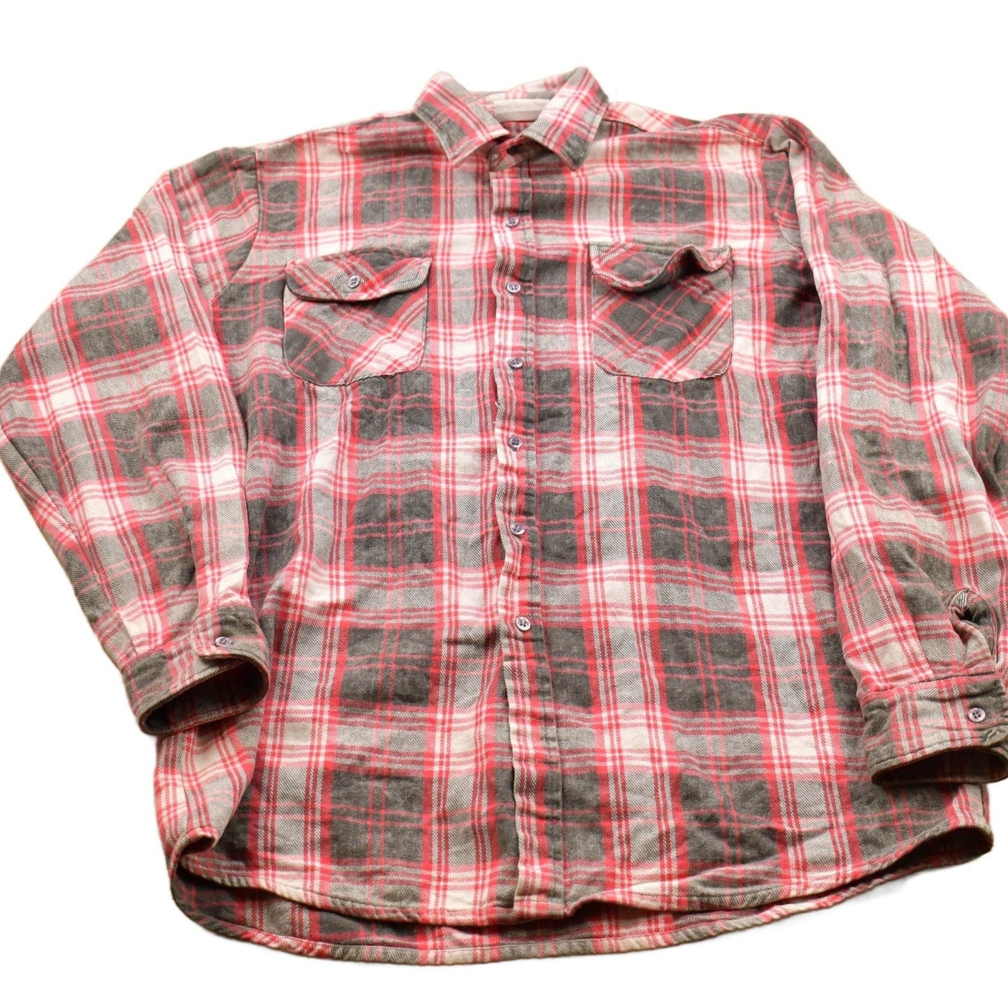 Other Clothing > Men's Clothing > Shirts & Tees > Oxfords & Button Downs Vintage 1990s Sports Afieid Plaid Flannel Button Up Shirt Men's L