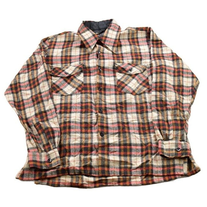 Other Clothing > Men's Clothing > Shirts & Tees > Oxfords & Button Downs Vintage 1990s Topaz Plaid Wool Flannel Button Up Shirt Men's Medium