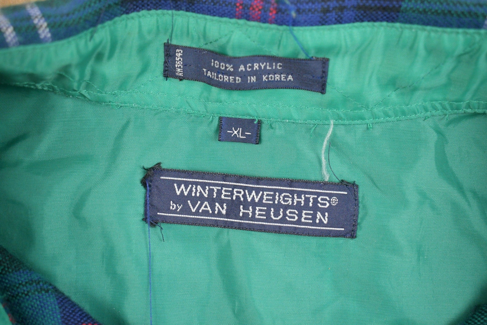 Other Clothing > Men's Clothing > Shirts & Tees > Oxfords & Button Downs Vintage 1990s Van Heusen Plaid Lined Button Up Shirt Men's 2XL