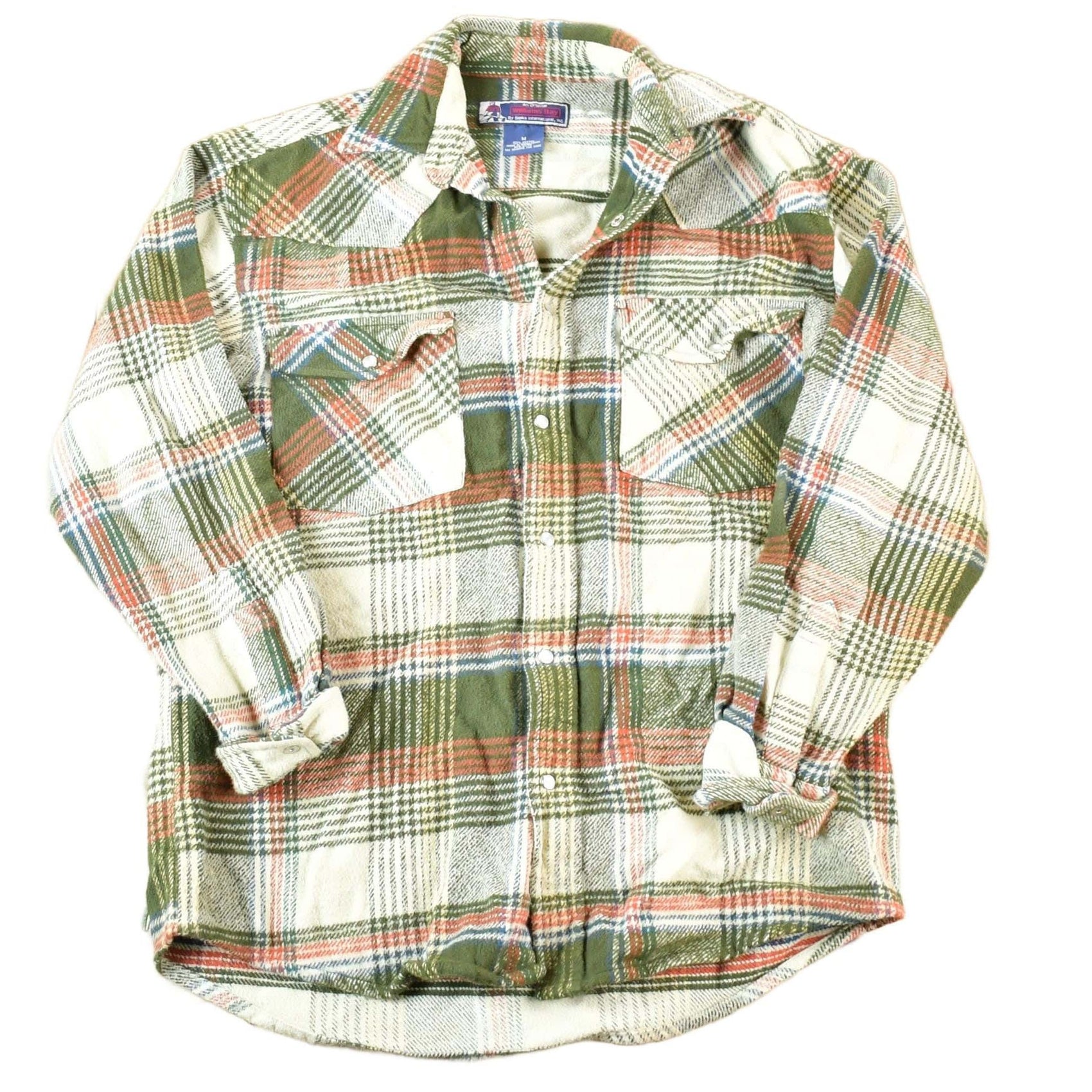Other Clothing > Men's Clothing > Shirts & Tees > Oxfords & Button Downs Vintage 1990s Williams Bay Western Style Button Up Flannel Mens M