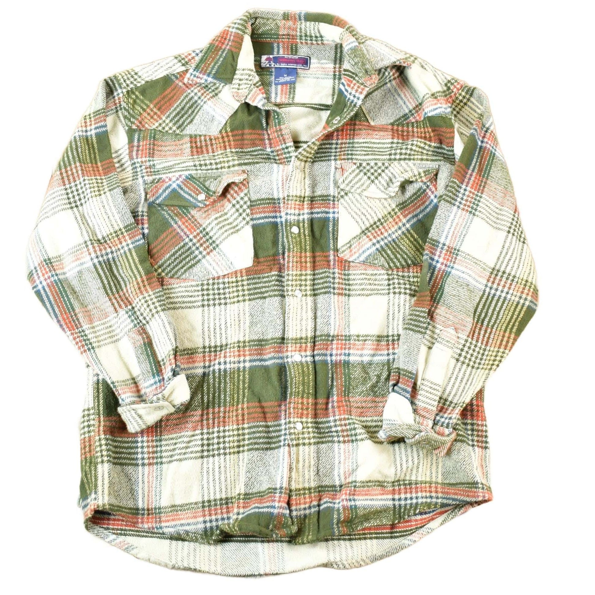 Other Clothing > Men's Clothing > Shirts & Tees > Oxfords & Button Downs Vintage 1990s Williams Bay Western Style Button Up Flannel Mens M