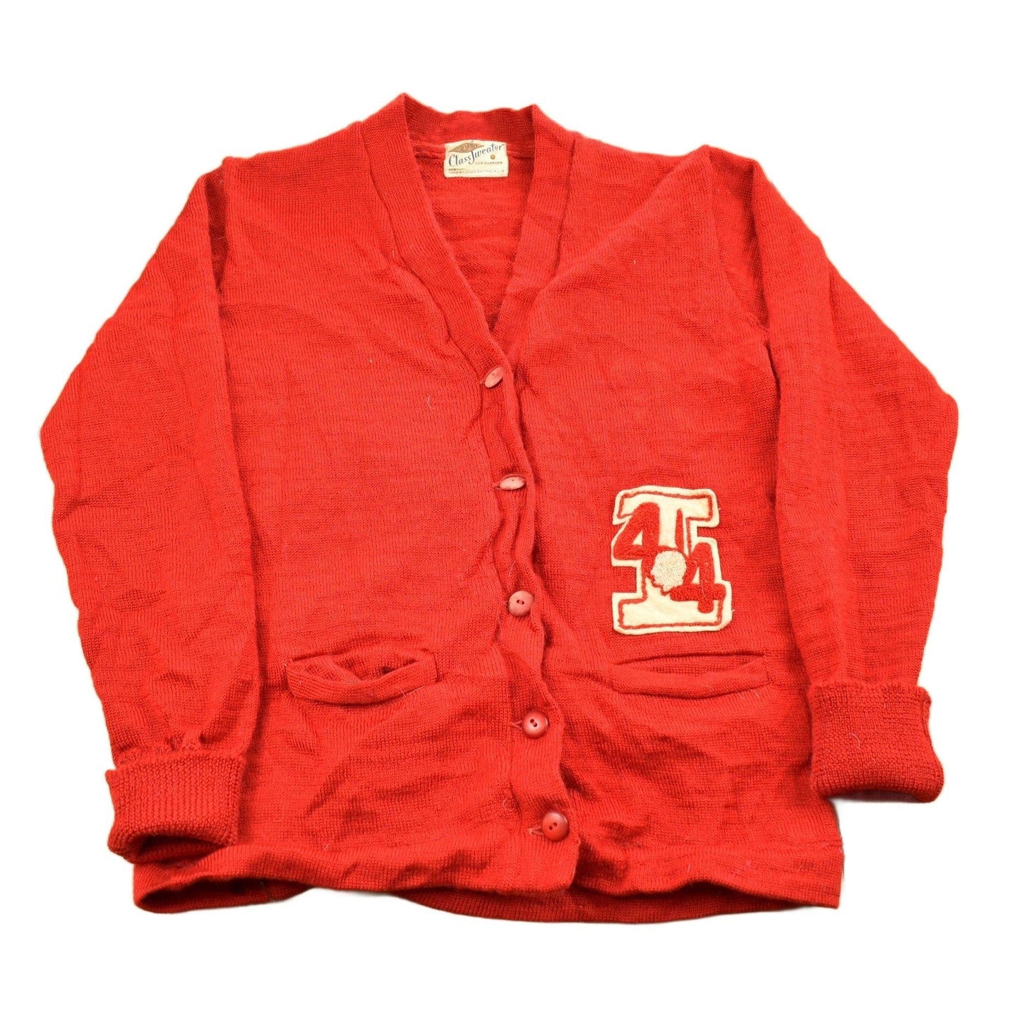 Other Clothing > Men's Clothing > Sweaters > Cardigans Vintage 1944 Embroidered Collegiate Knit Cardigan Sweater Men's S