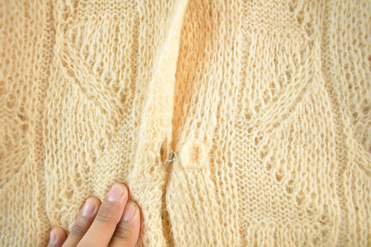 Other Clothing > Men's Clothing > Sweaters > Cardigans Vintage 1970s Mohair Wool Knit Cardigan Sweater Women's Small