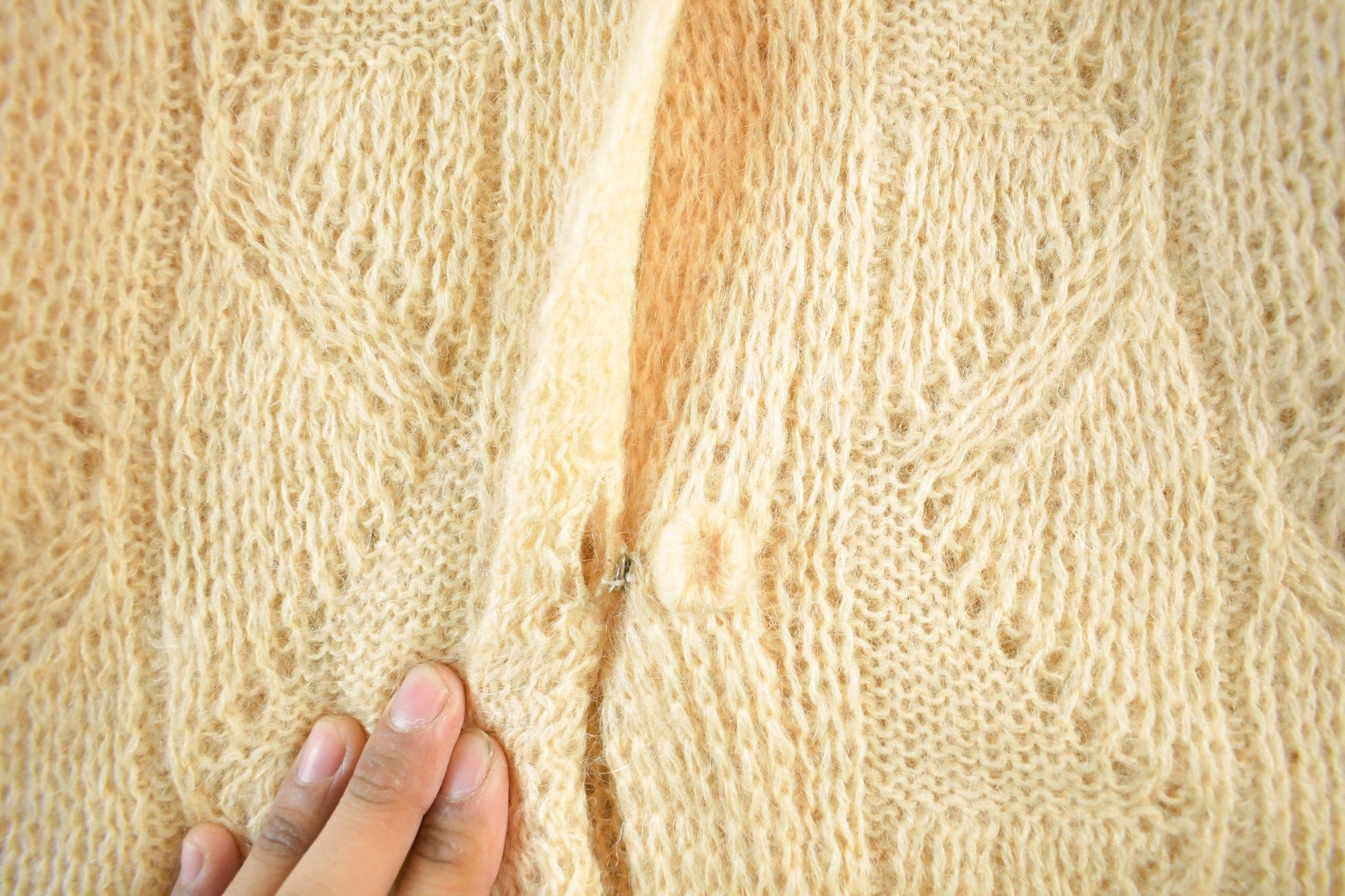 Other Clothing > Men's Clothing > Sweaters > Cardigans Vintage 1970s Mohair Wool Knit Cardigan Sweater Women's Small