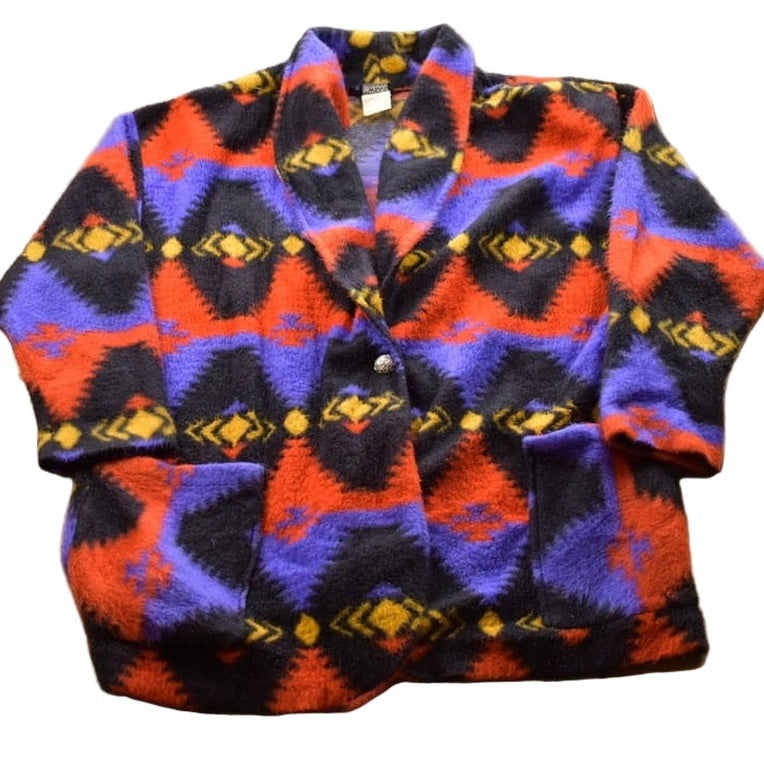 Other Clothing > Women's Clothing > Sweaters > Cardigans Vintage 1980s Southwestern Styel Loom Wear Acrylic Cardigan Sweater Men's Large